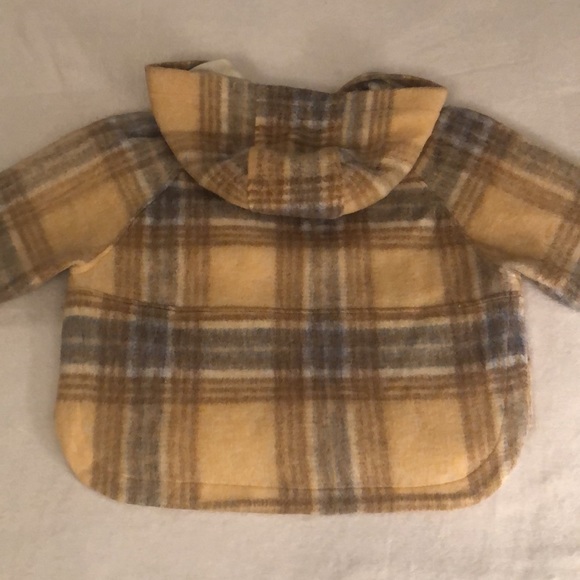 NWT wool-blend, half-zip, boxy hoodie plaid pullover with chest pocket from Zara - Picture 13 of 14